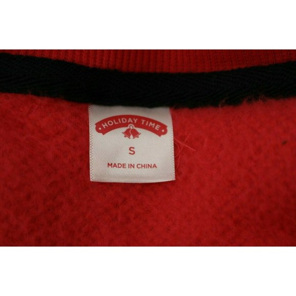 Holiday Time Ladies Red Plush Reindeer Applique Long Sleeve Top Size Small NEW - Picture 3 of 5